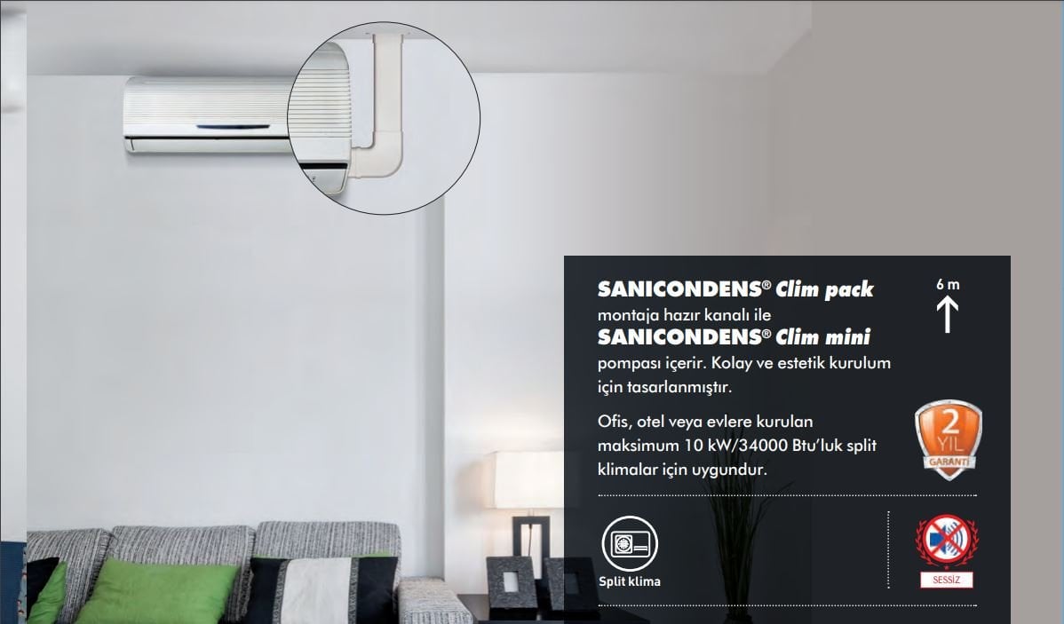 Sanicondens Clim Pack Klima Yoğuşma Suyu Drenaj Tahliye Pompası