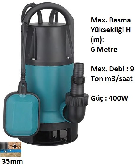 MOMENTUM PKS400-PWE Plastik Kirli Su Drenaj Dalgıç Pompası Fiyatı