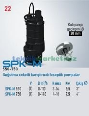 SPK-M 550 7,5HP Karıştırıcılı, Soğutma Ceketli Pis Su, Foseptik Dalgıç Pompası STAR POMPA