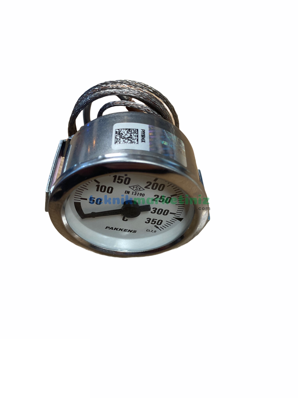 ÇAP Ø60mm PAKKENS KABLOLU GÖSTERGELİ SICAKLIK ÖLÇER, Bİ-METAL TERMOMETRE Panotip Arkadan Bağlantılı - 0/350 C° - 2 Metre