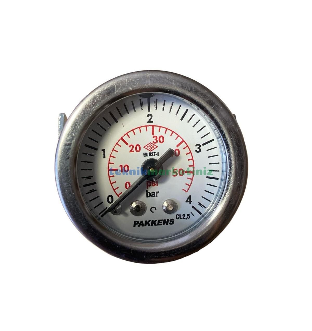 Ø40mm 0-4 Bar G1/8'' inç Panotip Arkadan Bağlantılı Genel Amaçlı Kurutip Manometre, Basınç Göstergesi CL2,5 PAKKENS