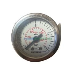 Ø40mm 0-16 Bar G1/8'' inç Panotip Arkadan Bağlantılı Genel Amaçlı Kurutip Manometre, Basınç Göstergesi CL2,5 PAKKENS