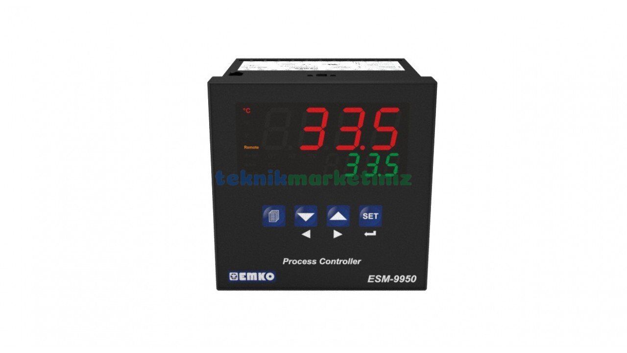 ESM-9950 220V. 2x Röle Çıkışlı + 1x 4-20mA Çıkışlı, RS-232, Üniversal Girişli PID Proses Kontrol Cihazı