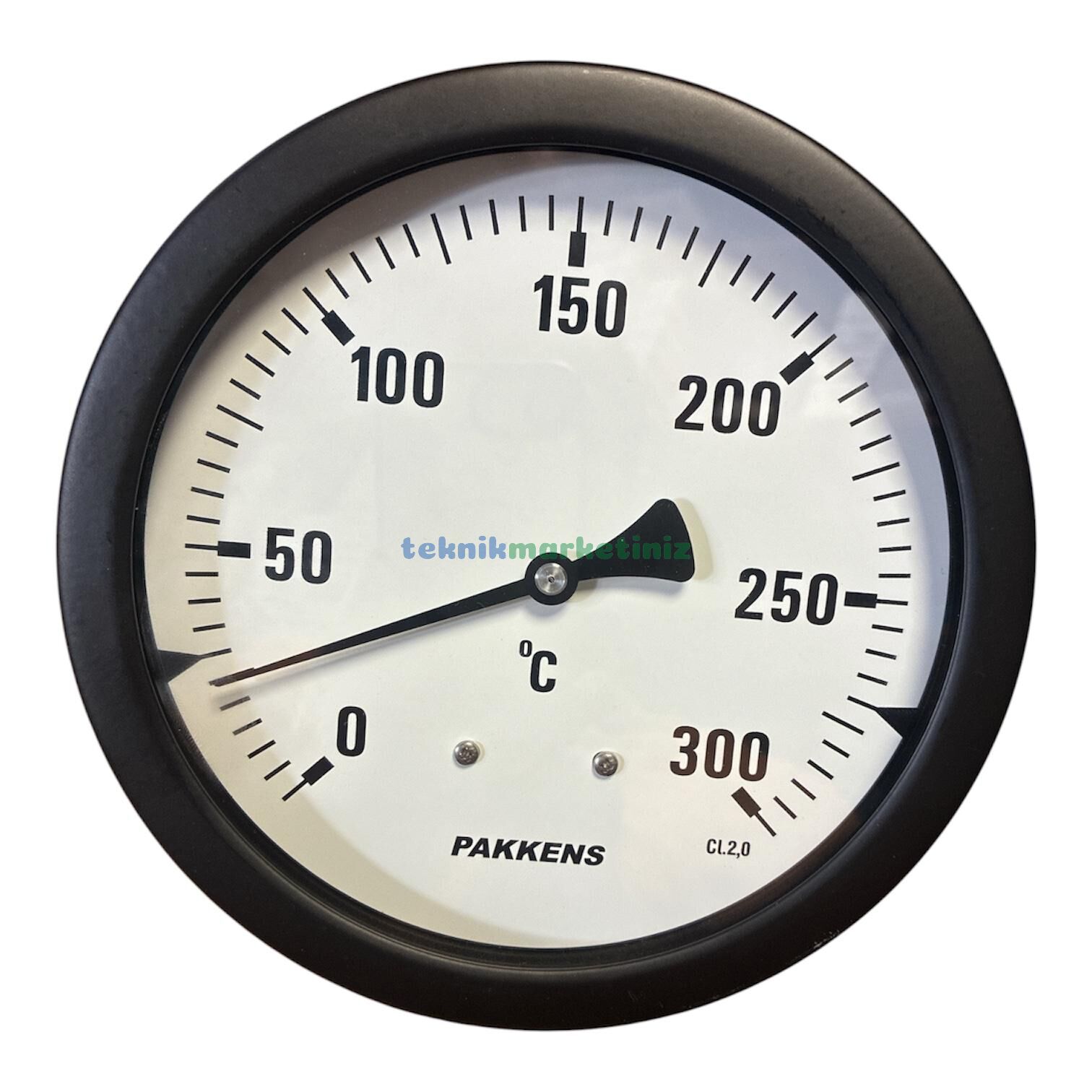 Ø160mm 0/+300°C Derece, Arkadan Çıkışlı G1/2'' Bi-Metal Sıcaklık Ölçer, Termometre, Paslanmaz Termovilli Mekanik Isı Gösterge Saati, EN 13190, CL2,0 PAKKENS, Dalma Boyu :