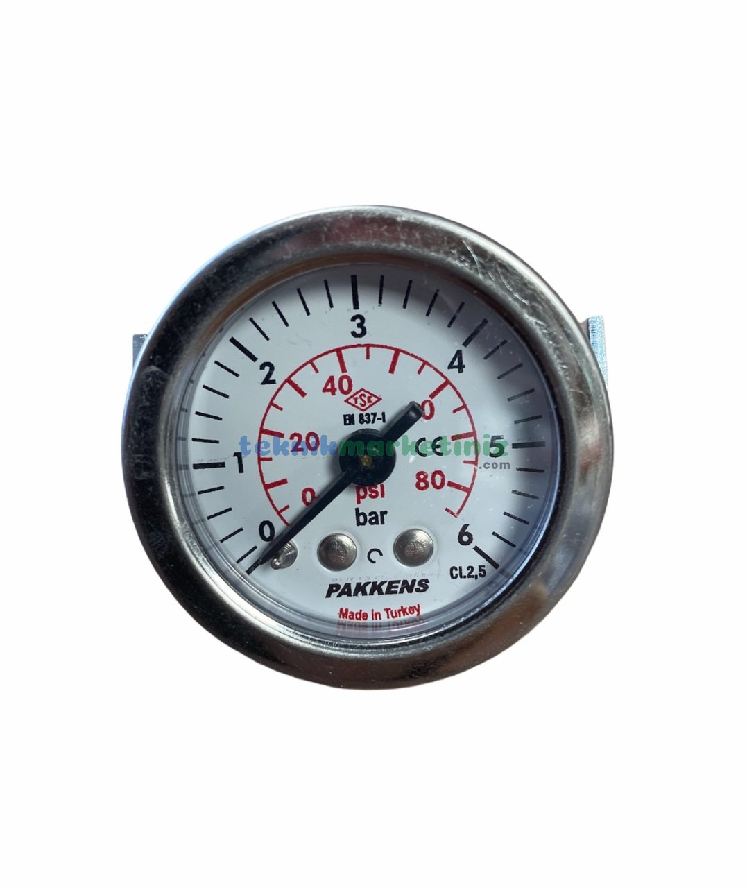 Ø40mm 0-280 Bar G1/8'' inç Panotip Arkadan Bağlantılı Genel Amaçlı Kurutip Manometre, Basınç Göstergesi CL2,5 PAKKENS