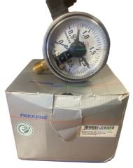Ø100mm 0/2,5 Bar Alttan Bağlantılı ÇİFT Elektrik Kontaklı Hassas Manometre, Basınç Ölçer IP65 Kurutip G1/2'' CL1,0 PAKKENS