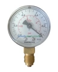Ø50mm -1 / 0 Bar Alttan Bağlantılı Kurutip G1/4'' Vakummetre, Vakum Göstergesi CL2,5 PAKKENS