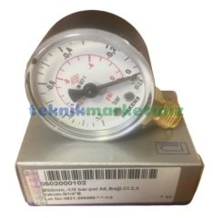 Ø50mm -1 / 0 Bar Alttan Bağlantılı Kurutip G1/4'' Vakummetre, Vakum Göstergesi CL2,5 PAKKENS