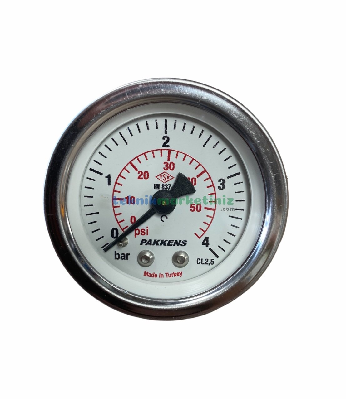 Ø50mm 0-4 Bar Panotip Arkadan Bağlantılı Genel Amaçlı Kurutip Manometre, Basınç Göstergesi CL2,5 PAKKENS