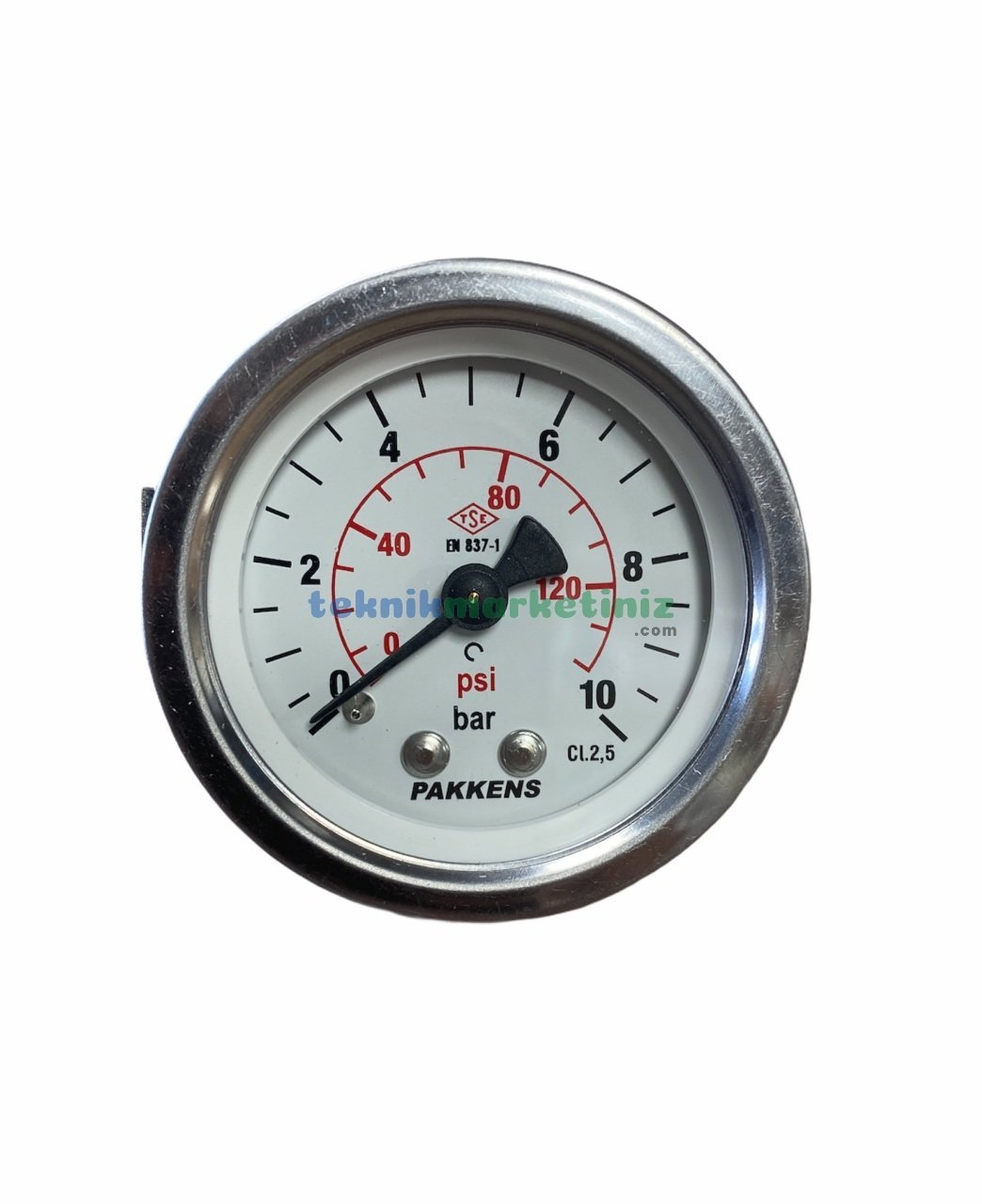 Ø50mm 0-10 Bar Panotip Arkadan Bağlantılı Genel Amaçlı Kurutip Manometre, Basınç Göstergesi CL2,5 PAKKENS