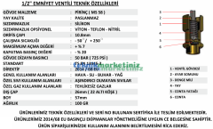 1/2'' 60 BAR Sabit Basınçlı Mühürlü CE Belgeli Emniyet Ventili YKS-630