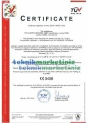1/2'' 60 BAR Sabit Basınçlı Mühürlü CE Belgeli Emniyet Ventili YKS-630