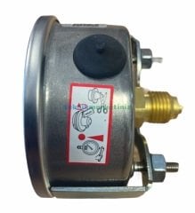 Ø63mm -760mmHg Panotip Arka Bağlantılı Gliserinli (Sıvı Dolgulu) G1/4'' Vakummetre, Vakum Göstergesi CL2,5 PAKKENS