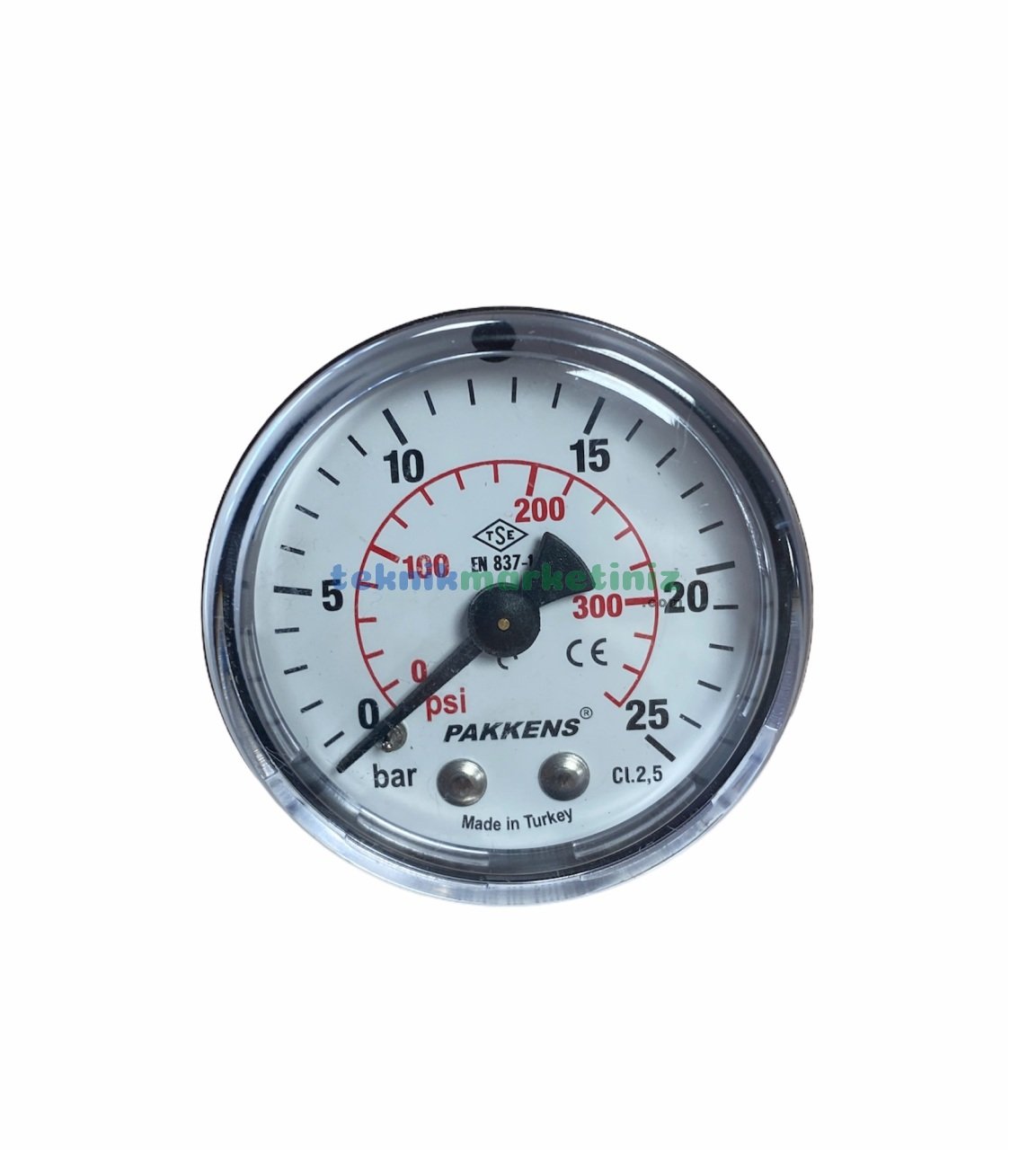 Ø50mm 0-25 Bar Arkadan Bağlantılı Genel Amaçlı Kurutip Manometre, Basınç Göstergesi CL2,5 PAKKENS