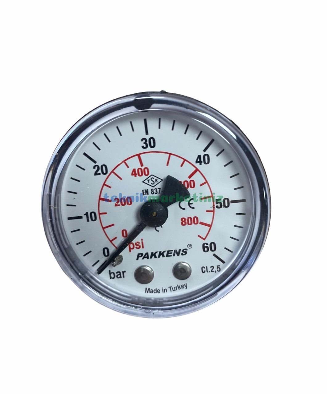 Ø50mm 0-60 Bar Arkadan Bağlantılı Genel Amaçlı Kurutip Manometre, Basınç Göstergesi CL2,5 PAKKENS