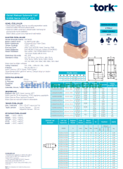 1/2'' Sıfır Basınç Normalde Kapalı Solenoid Vana TORK S1050.03.060 (0 - 6 BAR), Dolu Gövde Direk Çekmeli 0 Basınç Seri (6mm Orifis) 110 VAC