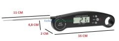 Dijital IP67 Su Geçirmez, Katlanabilir Paslanmaz Saplama Problu, Cep Tipi Termometre -50/+300 C°, Mutfak, Et, BBQ, Mangal, Gıda, Yemek Termometresi TFA Dostmann 30.1061.01 TM832.1137.01