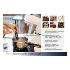 Dijital IP67 Su Geçirmez, Katlanabilir Paslanmaz Saplama Problu, Cep Tipi Termometre -50/+300 C°, Mutfak, Et, BBQ, Mangal, Gıda, Yemek Termometresi TFA Dostmann 30.1061.01 TM832.1137.01