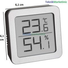 3'lü Set Dijital Ortam, Oda, Mekan, Ev Sıcaklık ve Nem Ölçer Termometre-Higrometre TFA Dostmann 95.2019.54 TM832.1002.54