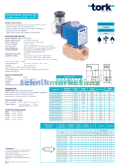 1/2'' Sıfır Basınç Normalde Kapalı Solenoid Vana TORK S1050.03.100 (0 - 1 BAR), Dolu Gövde Direk Çekmeli 0 Basınç Seri (10mm Orifis) 110 VAC