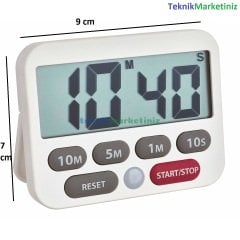 Dijital, Mıknatıslı, Masaüstü Kullanılabilir, Alarmlı Zamanlayıcı, Timer, Kronometre TFA Dostmann 38.2038.02 TM832.2014.02