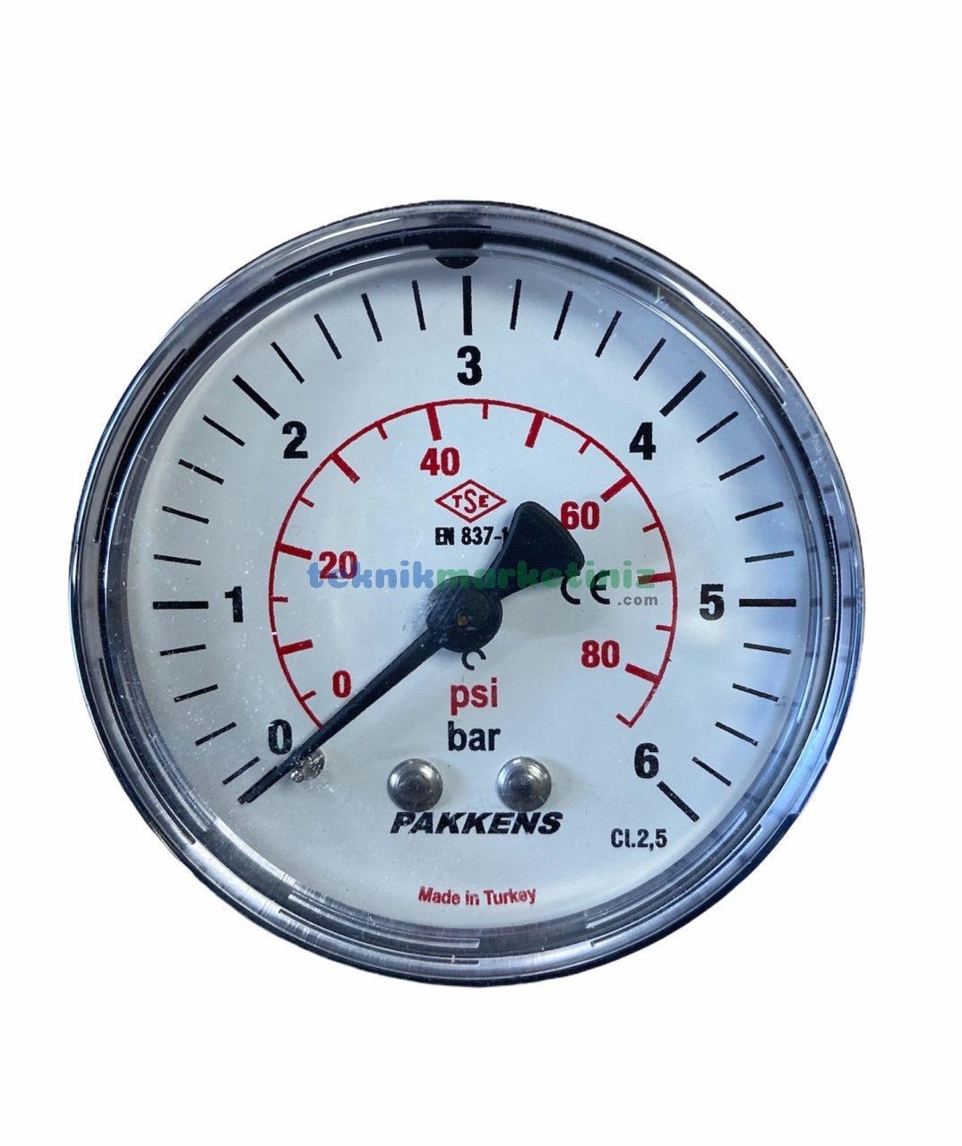 Ø63mm 0-6 Bar Arkadan Bağlantılı G1/4'' inç Genel Amaçlı Kurutip Manometre, Basınç Göstergesi CL2,5 PAKKENS