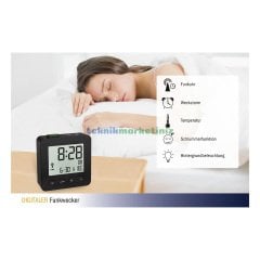 Dijital, Termometreli, Alarmlı Masa Çalar Saati TFA Dostmann 60.2545.01 TM832.2031.01