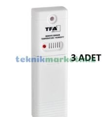 Kablosuz Transmitterli, 4 Ayrı Nokta, Ortam, Mekan, Oda Sıcaklık ve Nem Ölçer, Telsiz Termometre-Higrometre TFA Dostmann 30.3057.01 TM832.1033.01
