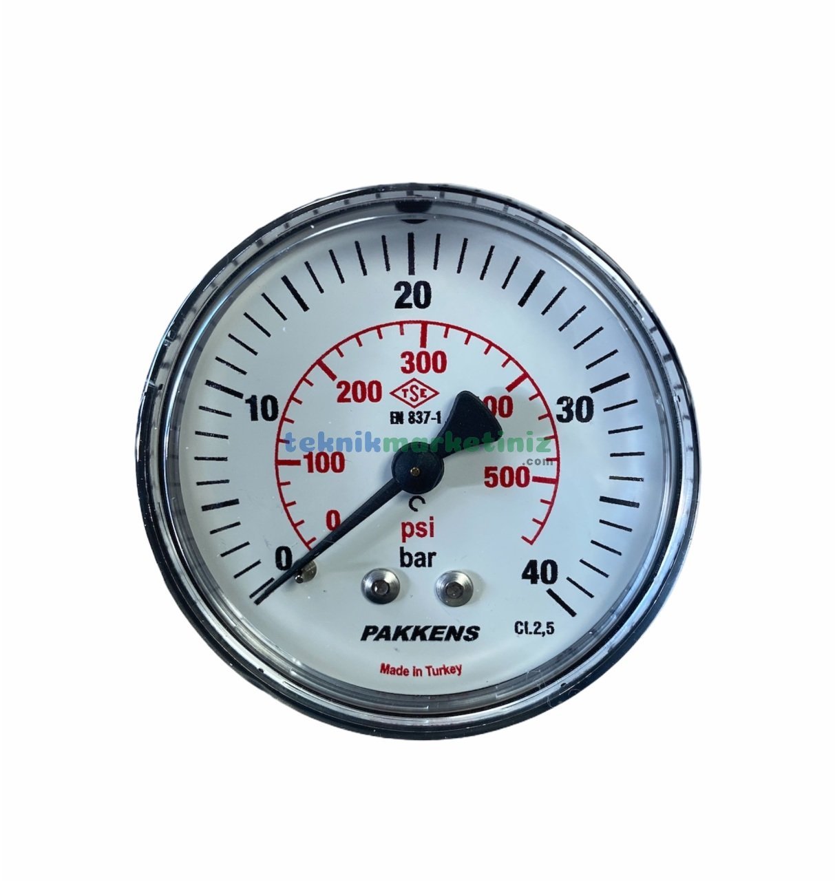 Ø63mm 0-40 Bar Arkadan Bağlantılı G1/4'' inç Genel Amaçlı Kurutip Manometre, Basınç Göstergesi CL2,5 PAKKENS