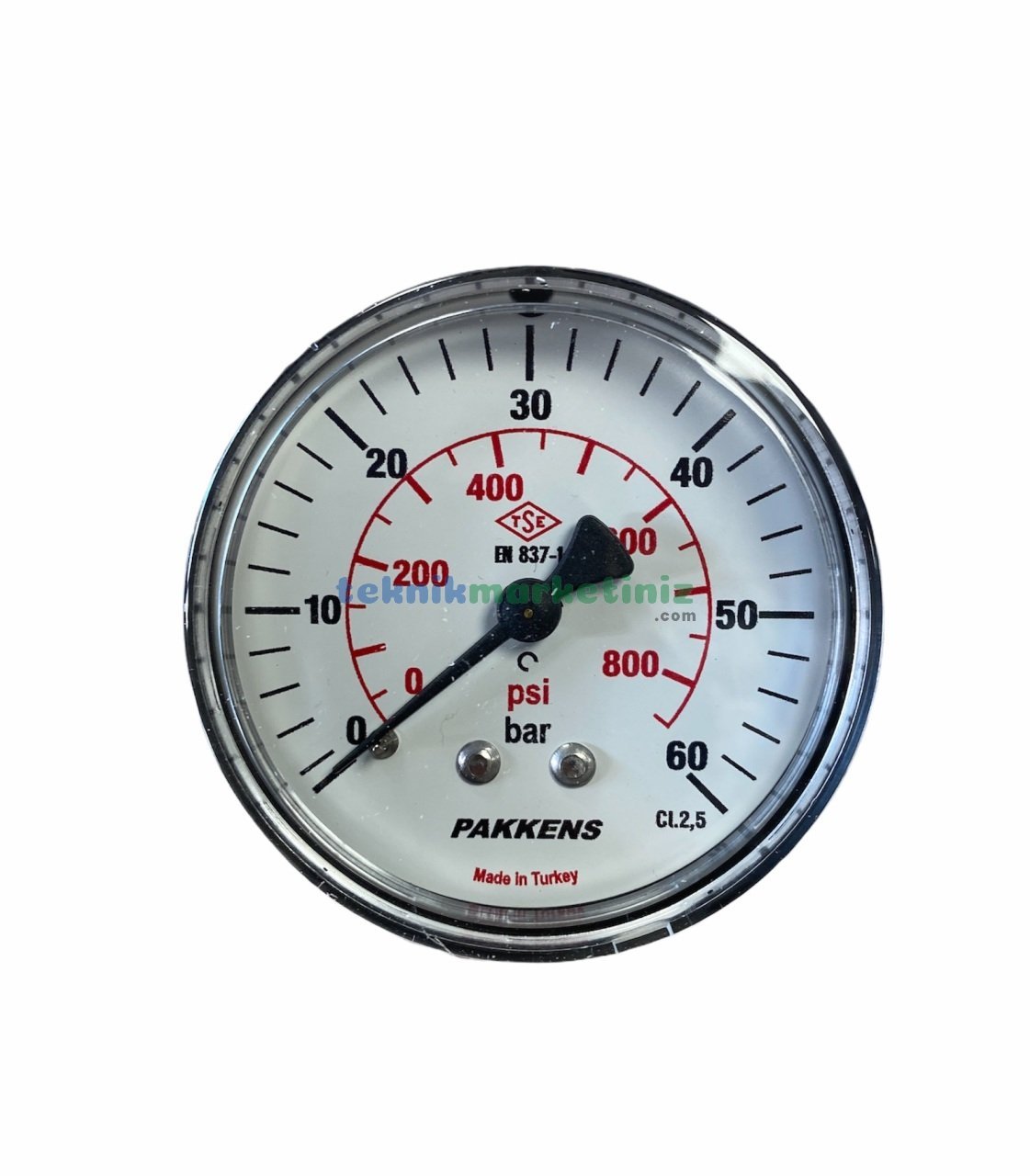 Ø63mm 0-60 Bar Arkadan Bağlantılı G1/4'' inç Genel Amaçlı Kurutip Manometre, Basınç Göstergesi CL2,5 PAKKENS