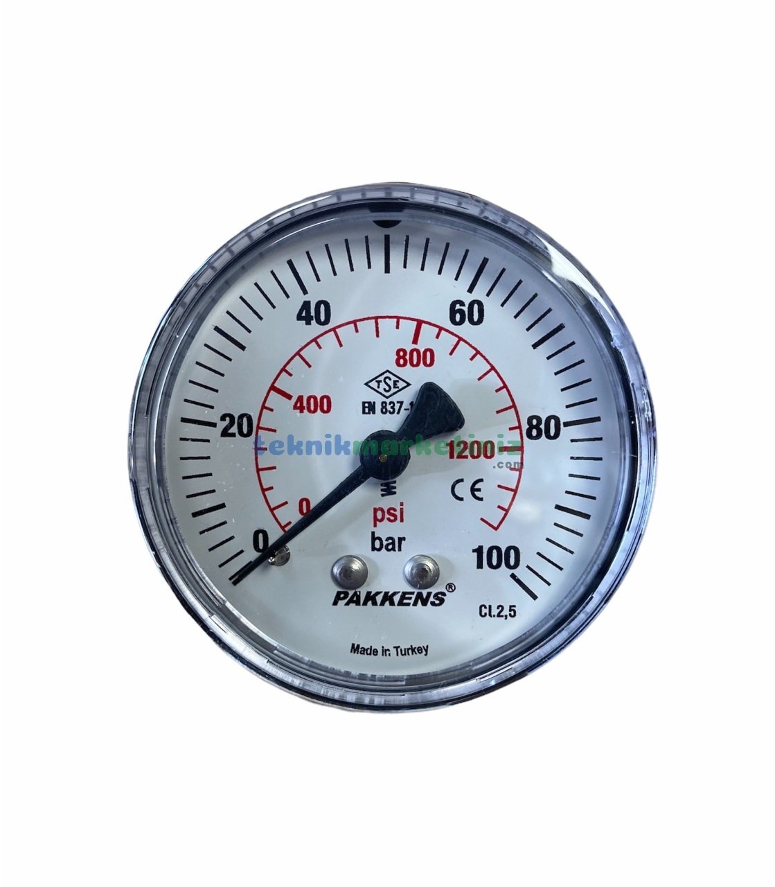 Ø63mm 0-100 Bar Arkadan Bağlantılı G1/4'' inç Genel Amaçlı Kurutip Manometre, Basınç Göstergesi CL2,5 PAKKENS