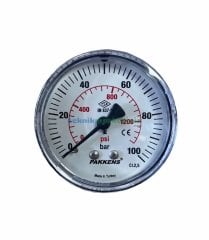 Ø63mm 0-100 Bar Arkadan Bağlantılı G1/4'' inç Genel Amaçlı Kurutip Manometre, Basınç Göstergesi CL2,5 PAKKENS