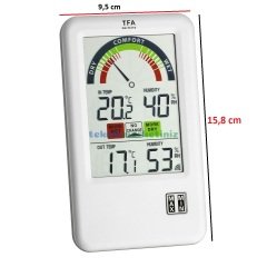 Havalandırma Tavsiyeli, Kablosuz Transmitterli, İç-Dış Sıcaklık ve Nem Ölçer TFA Dostmann 30.3045.IT TM832.1143.IT
