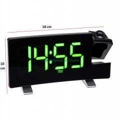 Projeksiyonlu, FM Radyolu, USB'li Telefon Şarj İşlevli, Alarmlı Masa Çalar Saati TFA Dostmann 60.5015.04 TM832.2145.04