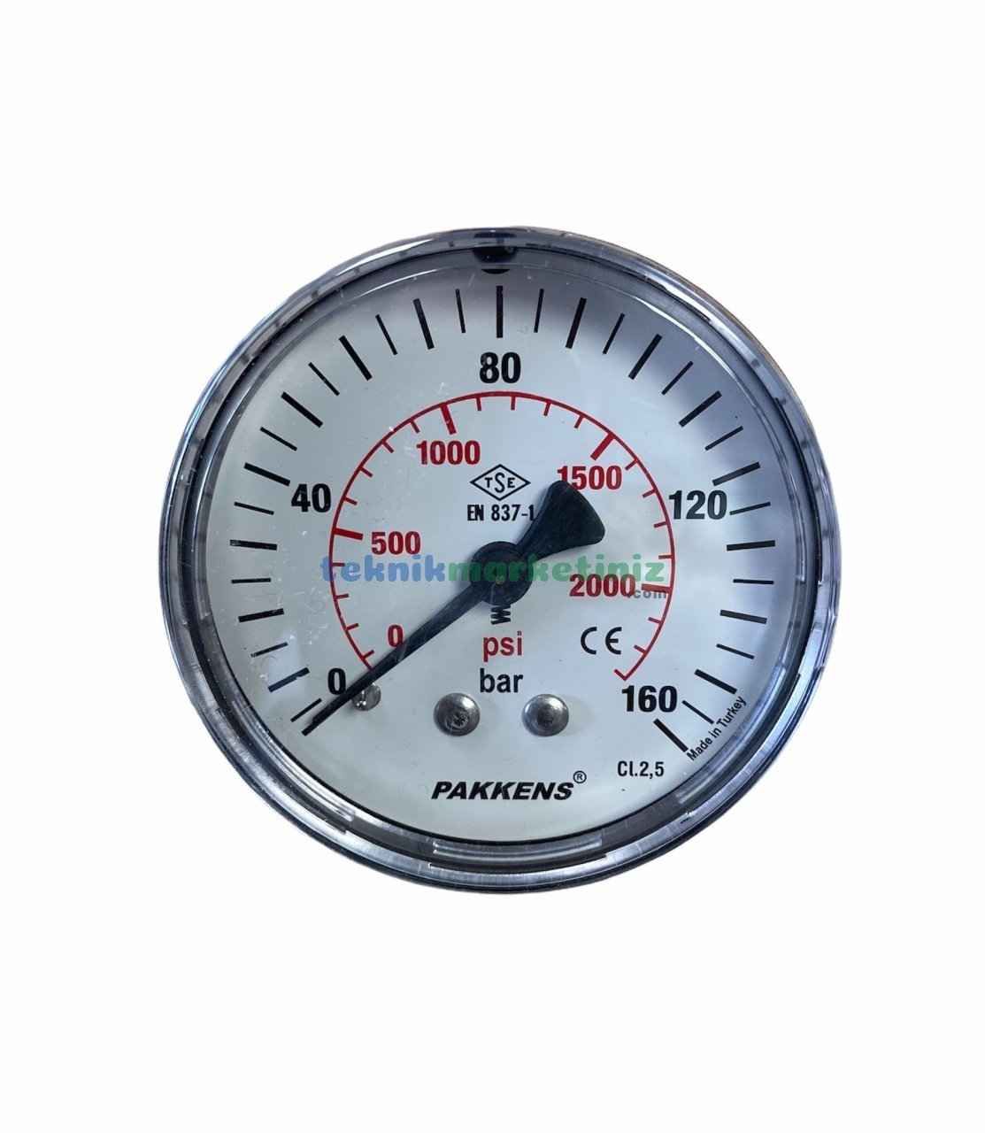 Ø63mm 0-160 Bar Arkadan Bağlantılı G1/4'' inç Genel Amaçlı Kurutip Manometre, Basınç Göstergesi CL2,5 PAKKENS