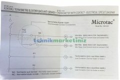 Ø60mm 0/120 C° Tek Elektrik Kontaklı Termometre, Gaz Dolgulu Sıcaklık / Hararet Ölçer, Arkadan Bağlantılı Panotip PAKKENS Microtac
