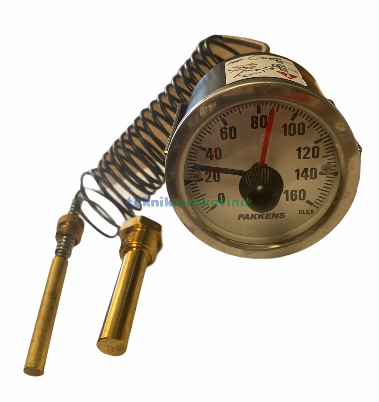 Ø60mm 0/160 C° Tek Elektrik Kontaklı Termometre, Gaz Dolgulu Sıcaklık / Hararet Ölçer, Arkadan Bağlantılı Panotip PAKKENS Microtac