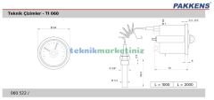 Ø60mm 0/350 C° Tek Elektrik Kontaklı Termometre, Gaz Dolgulu Sıcaklık / Hararet Ölçer, Arkadan Bağlantılı Panotip PAKKENS Microtac